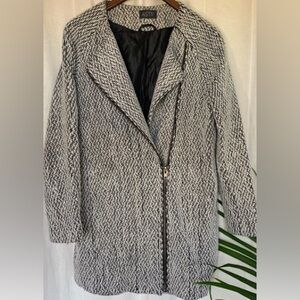 ASTR Tweed Coat -Black and White Tweed